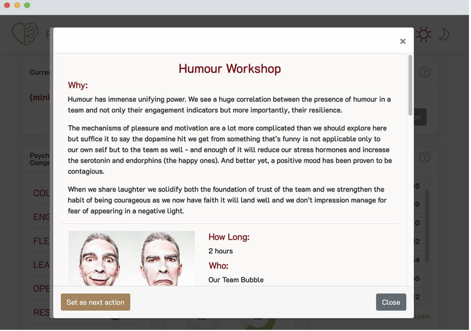 Humour Workshop action