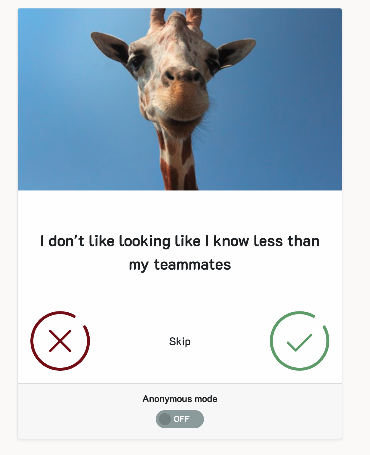 Knowledge safety question